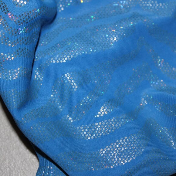 Blue & Silver 2 Pcs Justice Bikini Swimsuit Size 7 - Picture 11 of 14